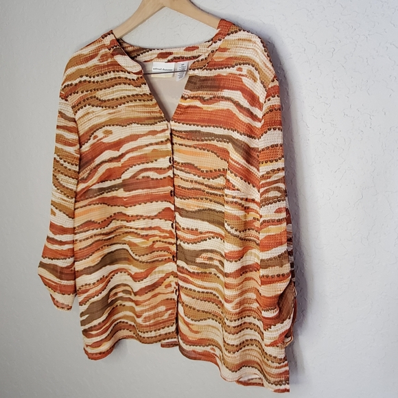 ❤️Alfred Dunner Woman Plus Size 22 Abstract Print Blouse - Picture 6 of 7